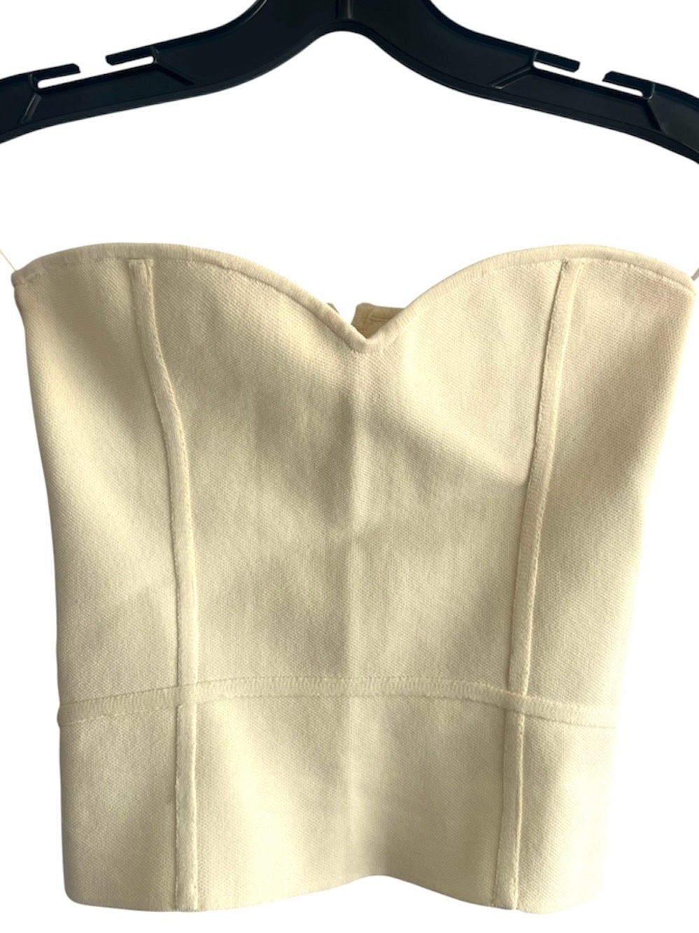 Zara Strapless Bustier Top Stretchy Size Small Pale Yellow